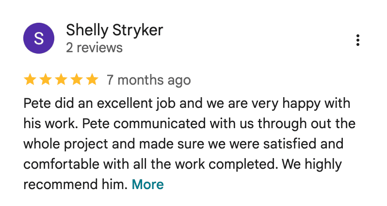 Five-star Google review for Haka Decks from a Colorado homeowner