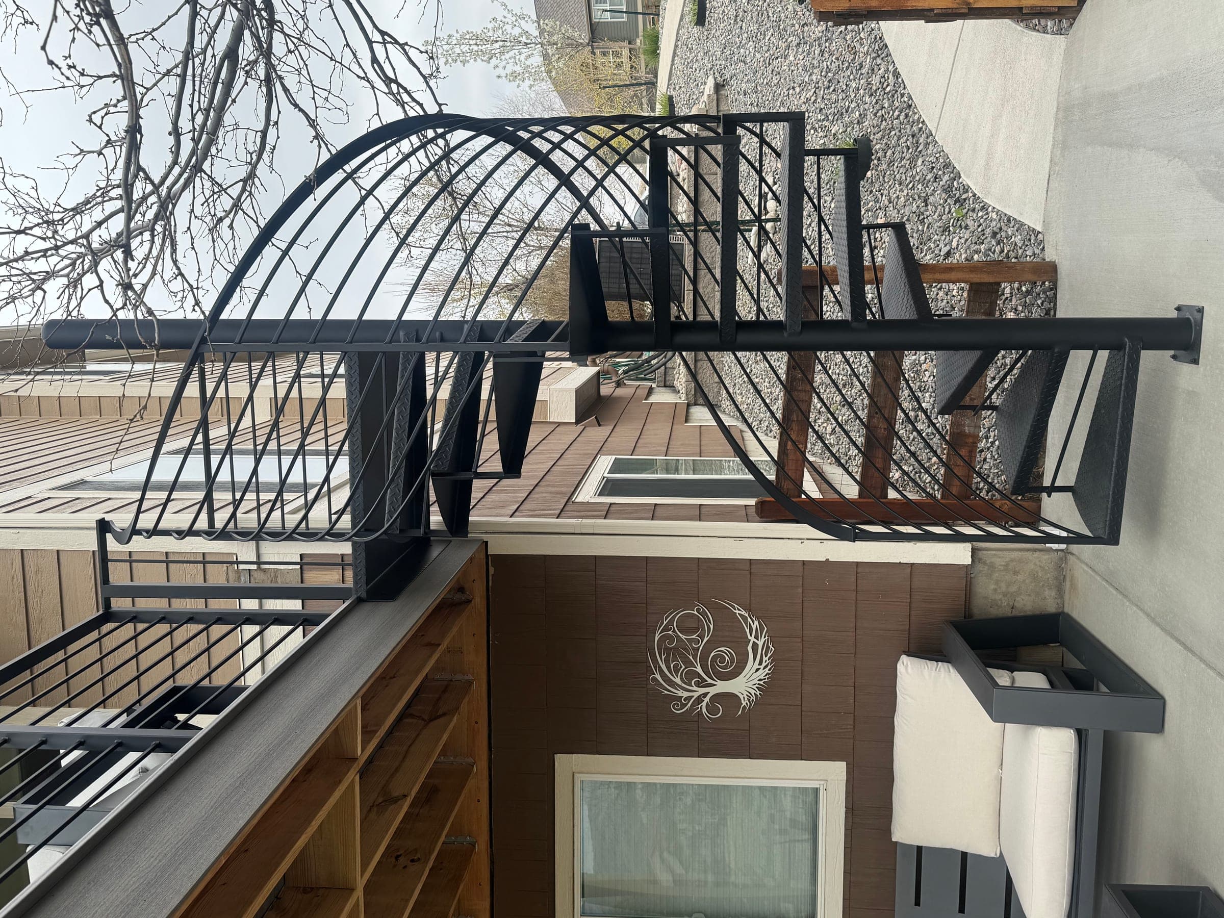 Covered Deck with Spiral Staircase